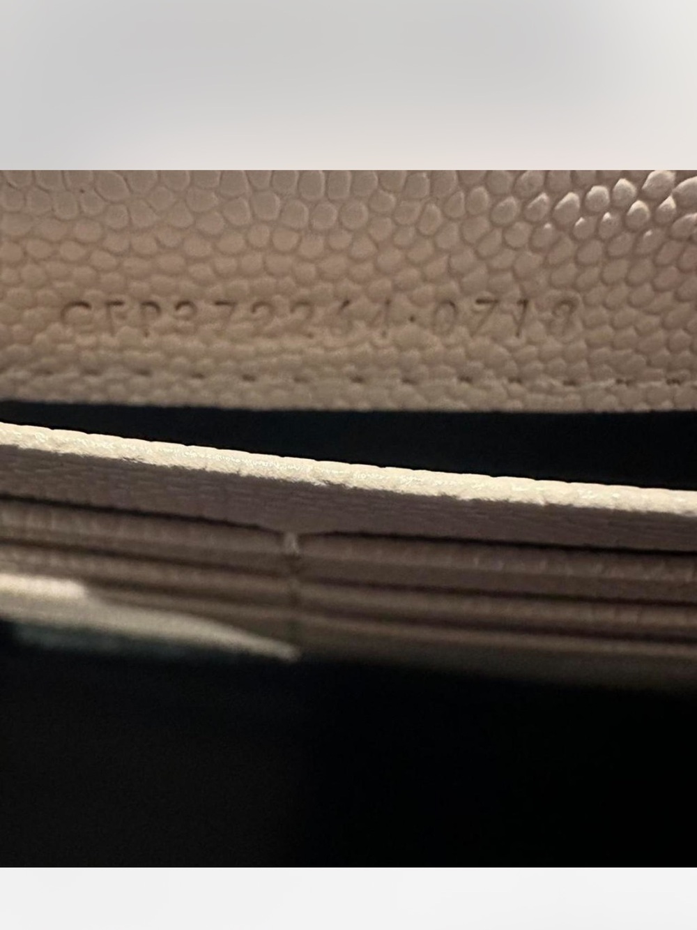 Saint Laurent Blush Pink Chevron Quilted Gilded Monogram Wallet - Picture 5 of 6